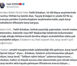 Gazeteci Hadi Özışık’tan Erbakan analizi…