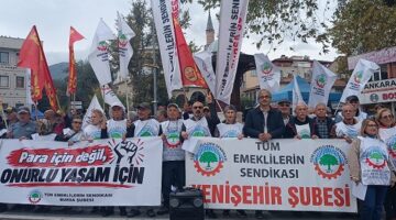 Tüm Emeklilerin Sendikası Yenişehir Şubesi, Ali Şekeroğlu için Bursa’da alanlara çıktı